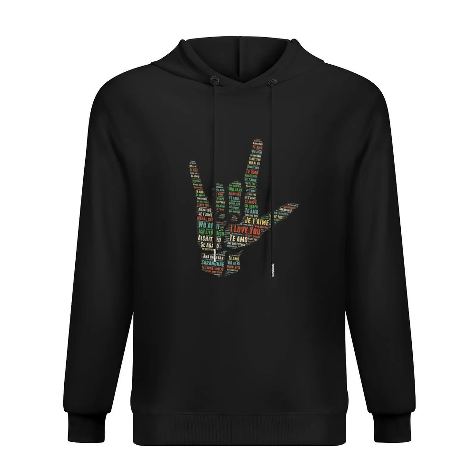 

I Love you in 25 different languages, American sign Language Gift Hoodie men wear men clothes hoodie streetwear