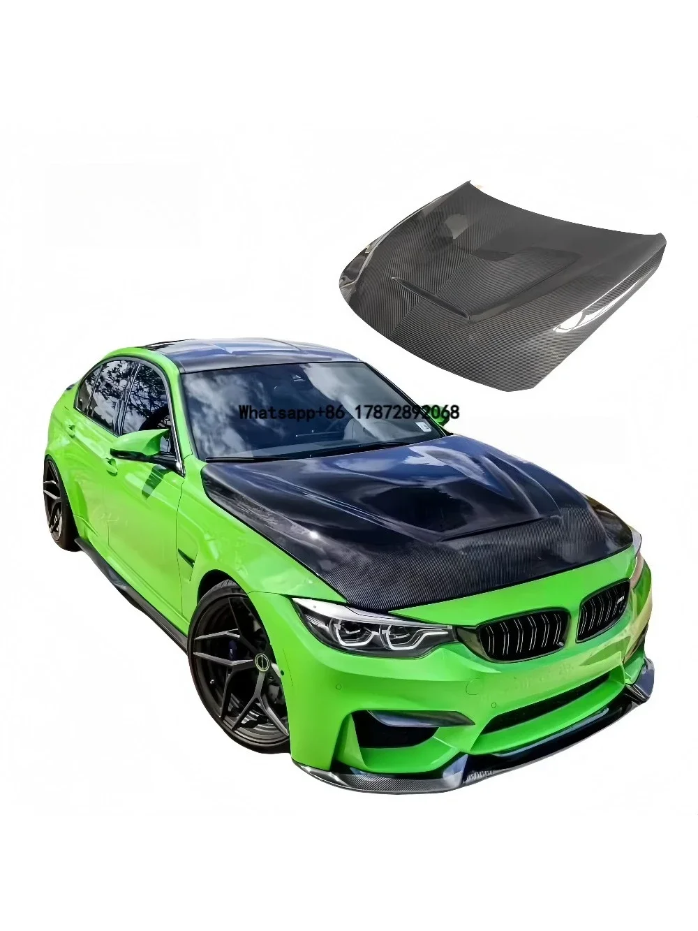 

Upgraded Black Dry Carbon Fiber Hood for M3 F80 M4 F82 F83 GTS Style Replacement Lightweight Body Kit