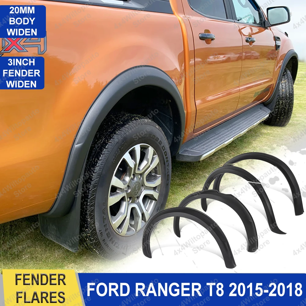 

3" Wheel Arches Fender Flares For Ford Ranger T7 2015 2016 2017 2018 PX2 MK2 Wildtrak XLT Wheel Arch Extension Car Accessories