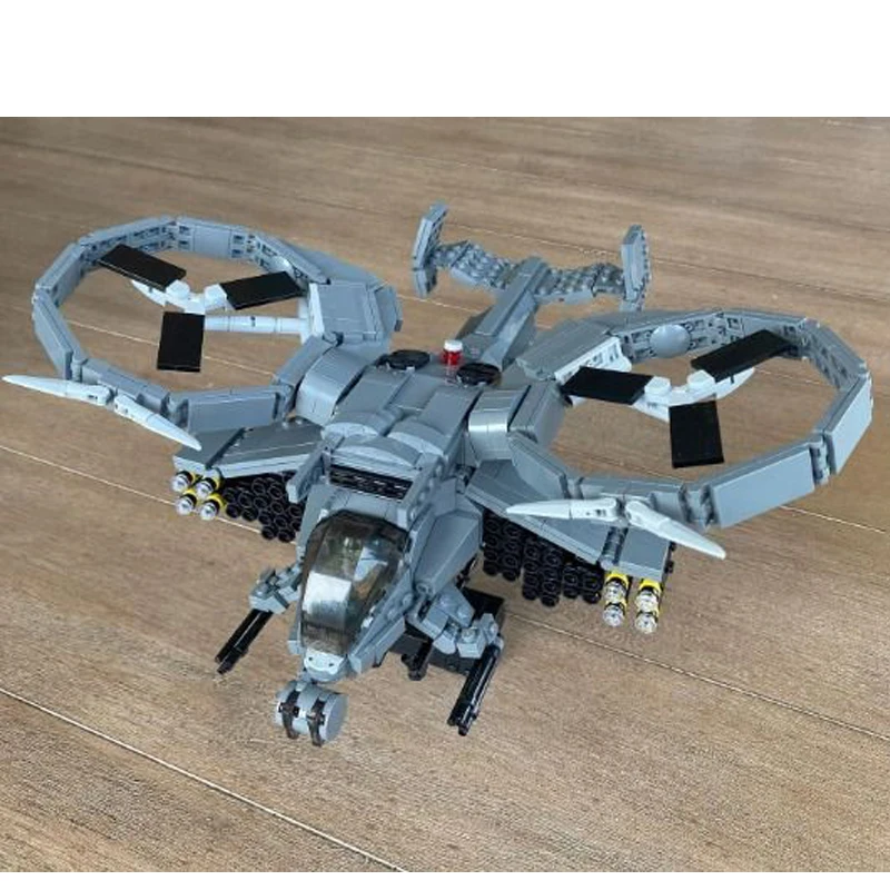 Military High-tech Building Blocks Helicopter RDA AT-99 Scorpion Plane Fighter Airplane Model Bricks Set Toys for Xmas Gift