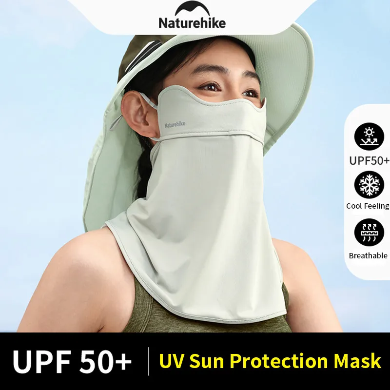 Naturehike Ice Silk Sun Protection Face Mask Cover Neck Scarf UV Protection Sunscreen Breathable Summer Cycling Driving Mask