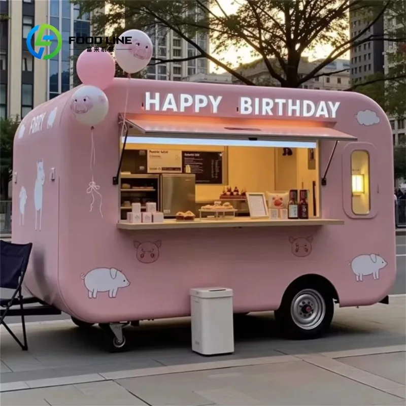 Latest Design Popular Double Decker Trailer Food Bus Caravan Electric Mobile Food Truck for Sale Customized