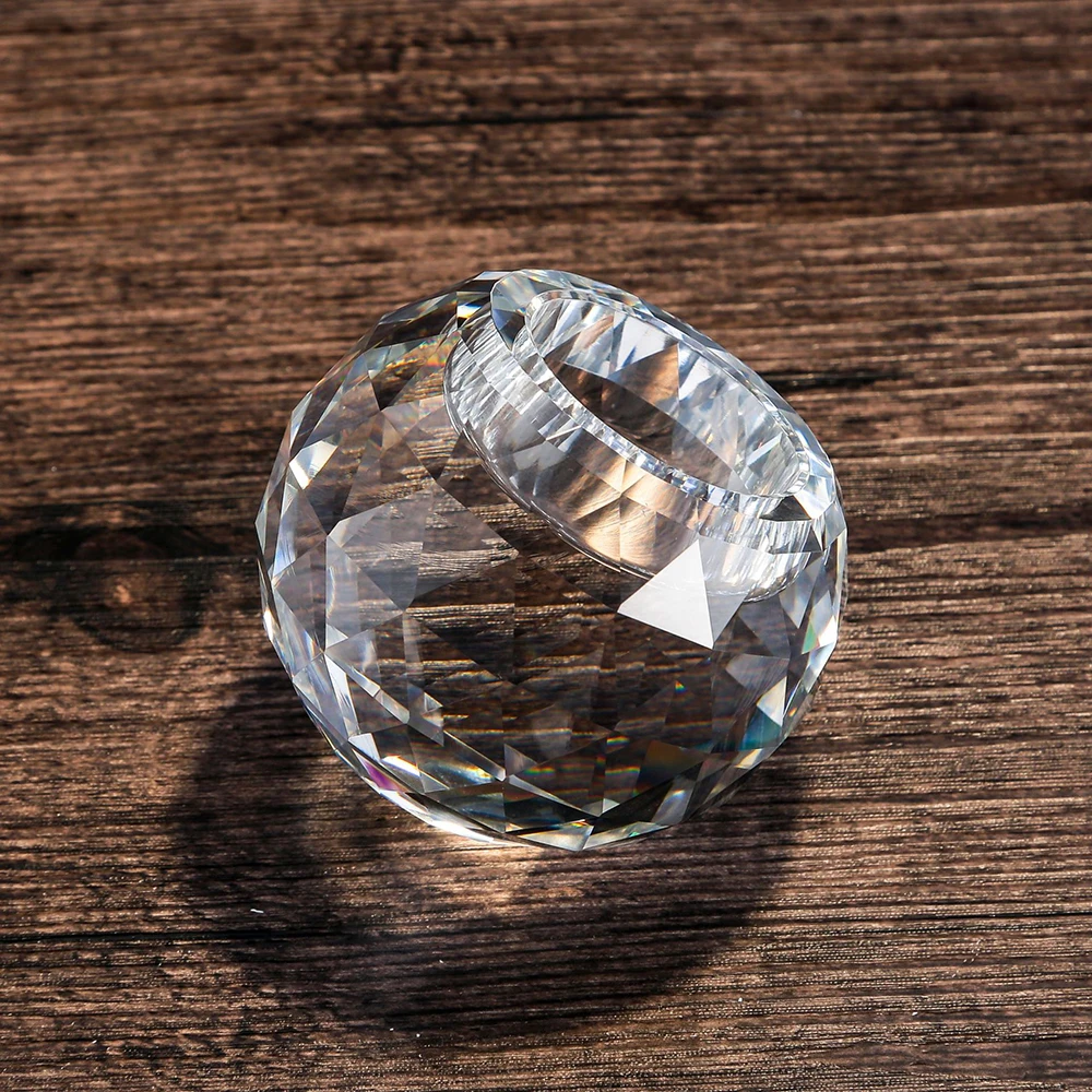 Crystal Diamond Tealight Candle Holder for Wedding Party, Clear Glass Tea Light Candles Holder for Home Room Desk Decor