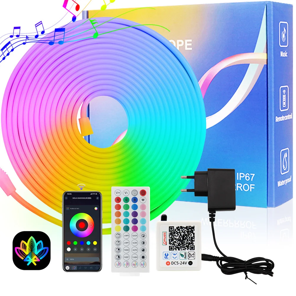 24v-5m-10m-20m15m-rgb-ネオンled-3535-ストリップライト-ネオンロープライト-音楽同期機能付き-ホームデコレーション用ライトストリップ