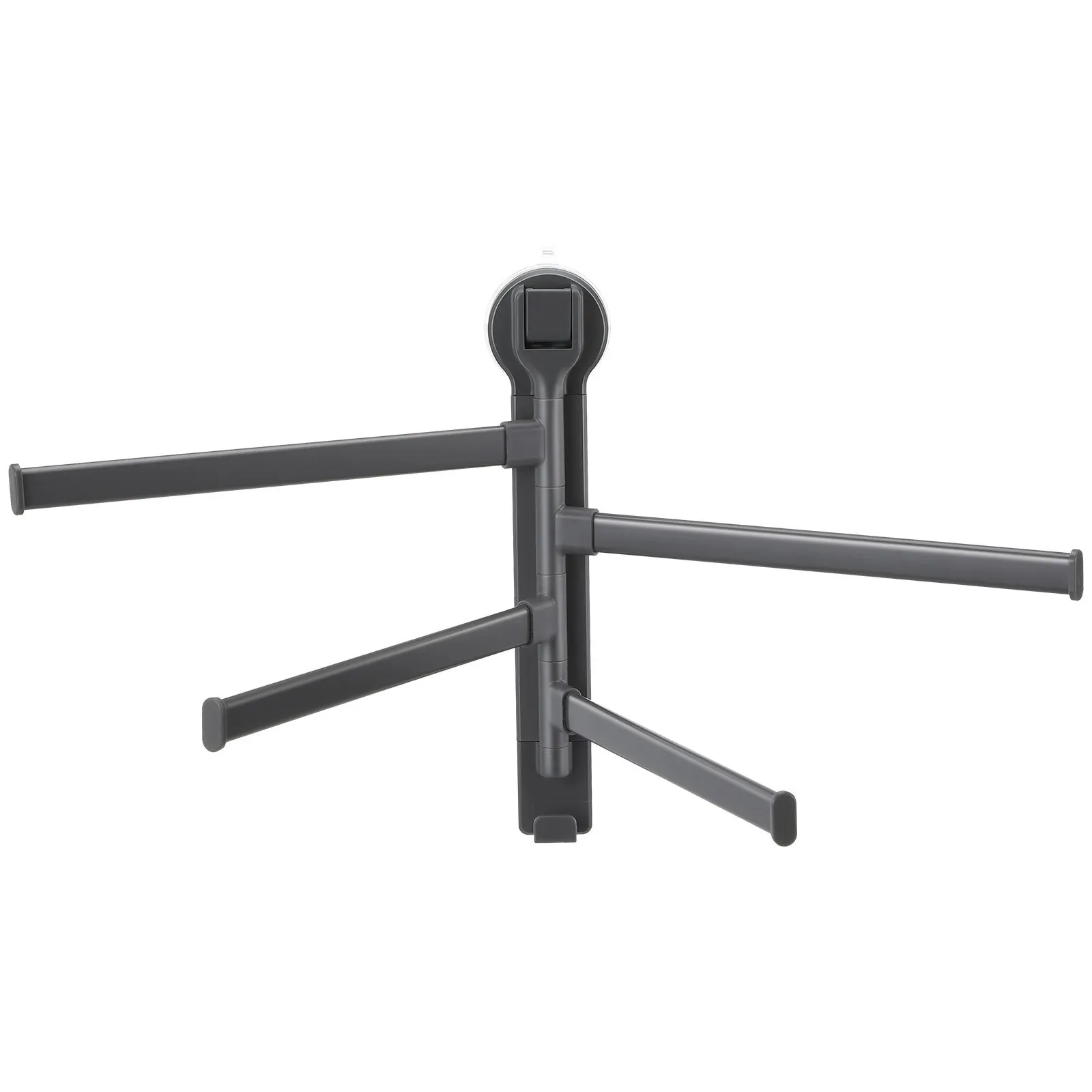 

4-Bar Swivel Towel Rack Suction Cup No Drill Bathroom Holder Rotating Metal Abs Adjustable For Smooth Surfaces Family Use
