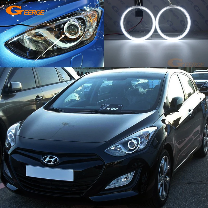 For HYUNDAI I30 GD 2011 2012 2013 2014 2015 2016 Projector Headlight Excellent Ultra Bright CCFL Angel Eyes Halo Rings Kit Light