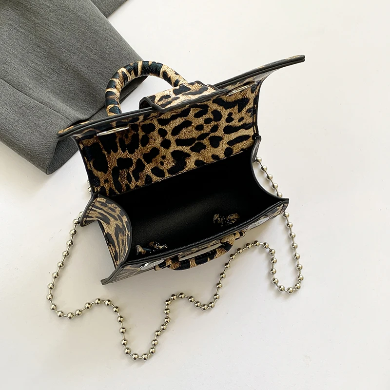 Locomotive Wind Leopard Pattern Crossbody Bag With Short Handle Tote Fashion Sling Handbag Purse Lady Party Lipstick Pouch