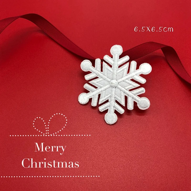 10Pcs Snowflake Patches Iron on Christmas Embroidered Patches Appliques for Arts Crafts DIY Decor Jeans Clothing Bags HOT