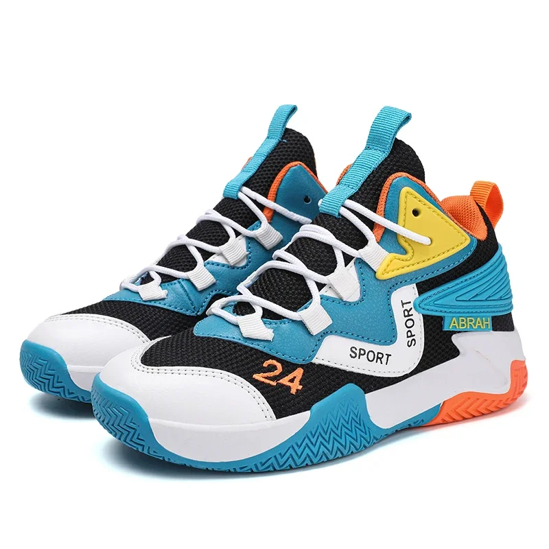 High Quality Boys Basketball Shoes Kids Sneakers Soft Sole Tennis Kid Sport Shoes Outdoor Non-Slip Trainer Kid Zoom Basket Shoes