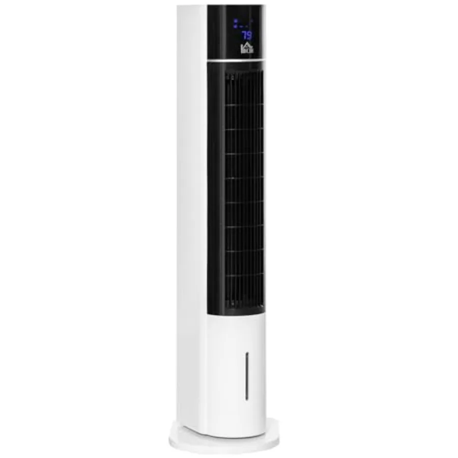 

Home office evaporative air cooler, white plastic unit with 42-inch 3-in-1 function: swamp cooler, humidifier, ice cooling fan;