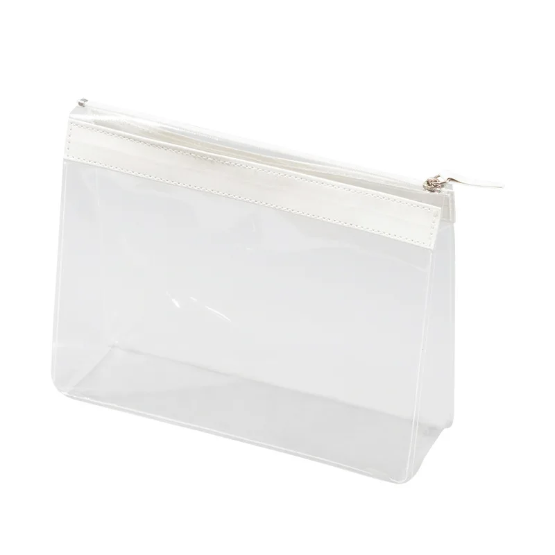 Bolsas de cosméticos impermeables para mujer, bolsa de almacenamiento de viaje portátil, transparente, blanca, EVA, DHL, 100 unidades