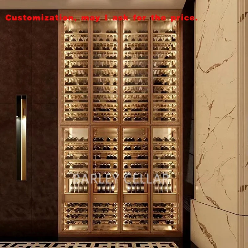 

custom.Golden SS Frame Living Room Furniture House Wine Cellar Cabinet Customized Design Display Wine Storage Cabinet