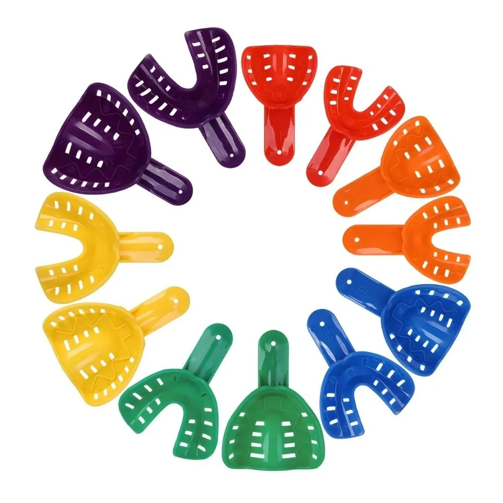 12pcs U Shape Dental Impression Trays Plastic Durable Teeth Molding Tool Autoclavable Oral Care Instrument Oral Health Care