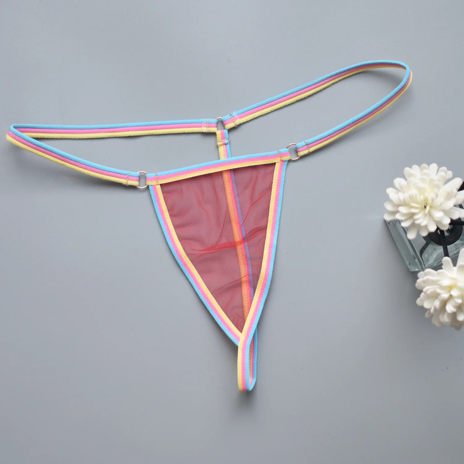 Dámské tanga sexy a sexy cukrovinkové barvy super mini bikiny pár hra lákavé dámské spodní prádlo - náhled 4