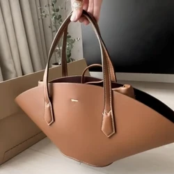 Vintage Shell Type Tote Bags For Women Luxury Designer Handbags And Purses 2024 New In PU Top Handle With Inner Pocket Shoulder