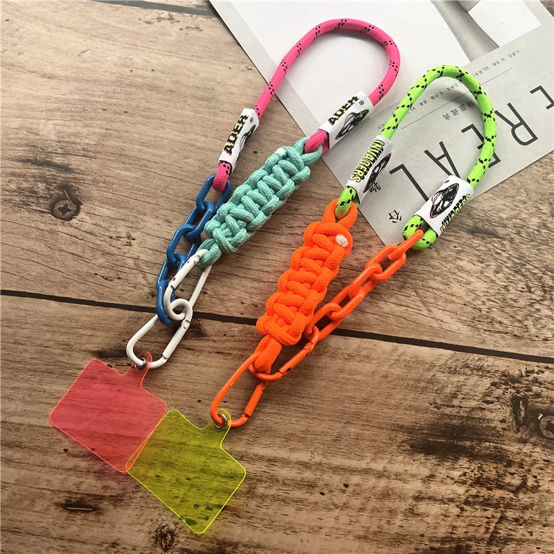 Fluorescent Color Rope for Mobile Wrist Strap Phone Lanyard Smartphone Shoulder Strap Lanyard for Keys Universal Hold