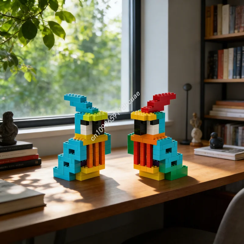 267 قطعة من مكعبات البناء الكلاسيكية على شكل بيوت الببغاء، هدايا عيد الميلاد، ألعاب تعليمية إبداعية للتركيب