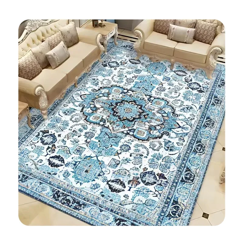 Magic Carpet Kingdom Turkish Vintage Large Low Pile Non-Slip Fluffy Child Rugs for Bedroom Home Carpet