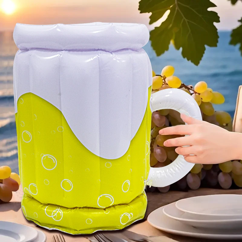 Inflatable Sports & Entertainment Floating Ice Bucket Sports Drink Cooler with Floating Beer & Beverage Holder