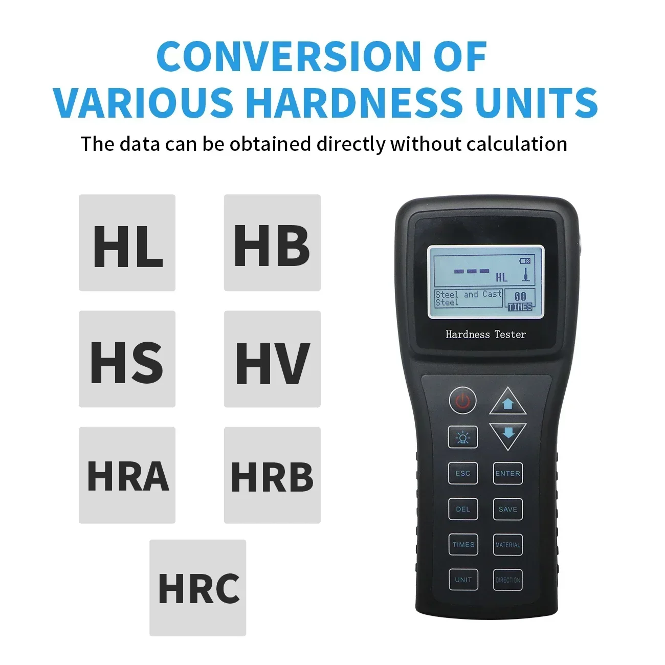 SL-150 Portable Digital Leeb Hardness Tester Multifunction Hardness Tester LCD Display High Precision