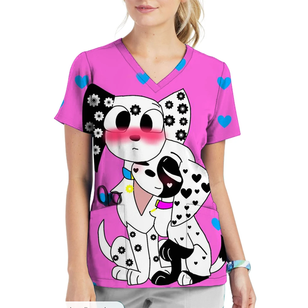Apotheker Tandarts Veterinaire Verpleegkundige Tops Disney 101 Dalmatiërs Schoonheid Scrub Kleding Spa Verpleegkundige Pure Medisch Laboratorium Medisch Uniform
