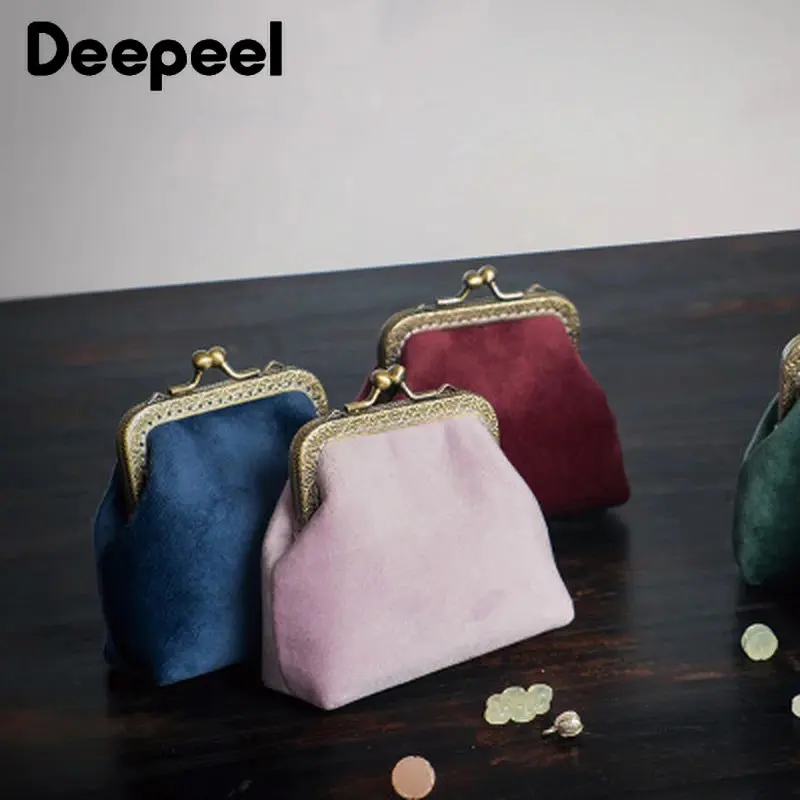 Deepeel-manijas de Metal en relieve para bolso, marco de bolso, cierre de beso, mango cuadrado de bronce, soportes de costura, accesorios DIY,