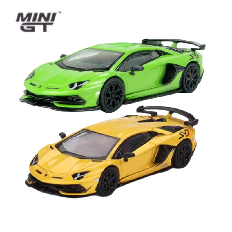 MINI GT 1:64 Lamborghini Aventador SVJ Aventador car model, boys' toys,adult collection pieces,children's holiday birthday gifts