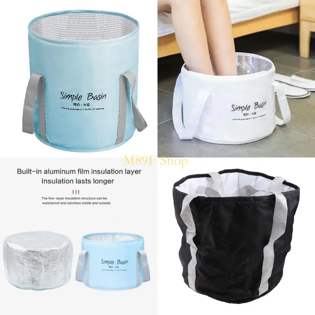 M89F Collapsible Foot Soaking Bath Basin Large Portable Feet Spa Soak Tub Foldable Water Bucket for Travel Camping Washing