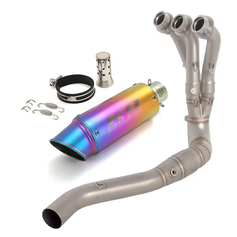 لياماها MT09 FZ09 الراسم 9 9GT XSR 900 2024-2025 دراجة نارية العادم رأس ربط الأنابيب الملونة الذيل الخمار 51 مللي متر مع DB القاتل