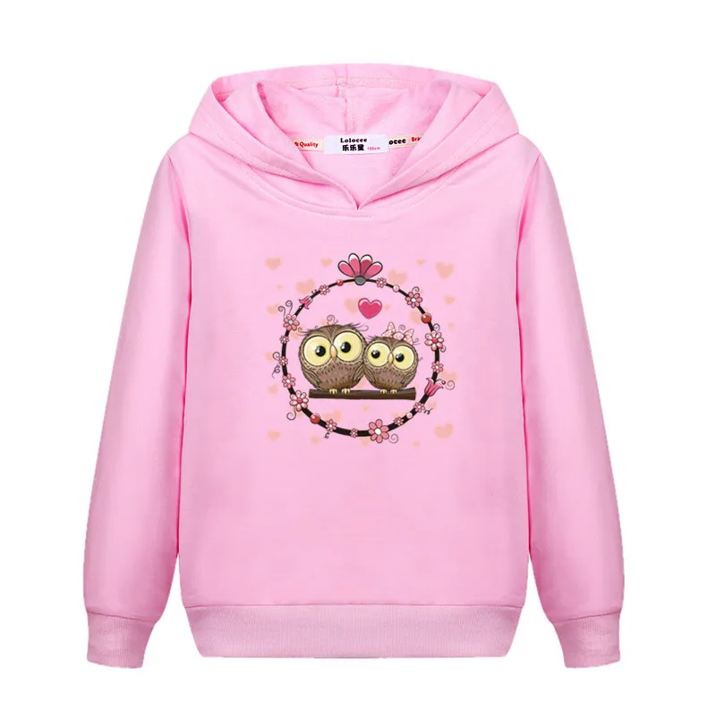 

Aimi Lakana Little Girl Autumn Wear Owl Cartoon Hoodie Baby Girls Printed Sweatshirt Cotton Coats US Size 3-14T