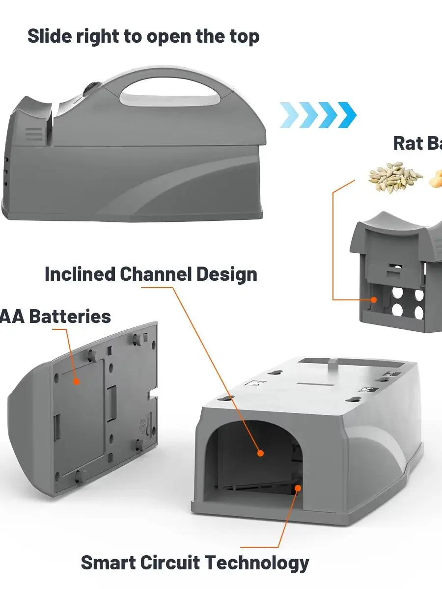 Tuya WiFi Smarte Elektrische Rattenfalle 6000V Hochspannungs-Nagetier-Killer Wiederverwendbare Anti-Flucht-Mausefalle Kompatibel mit Smartlife APP
