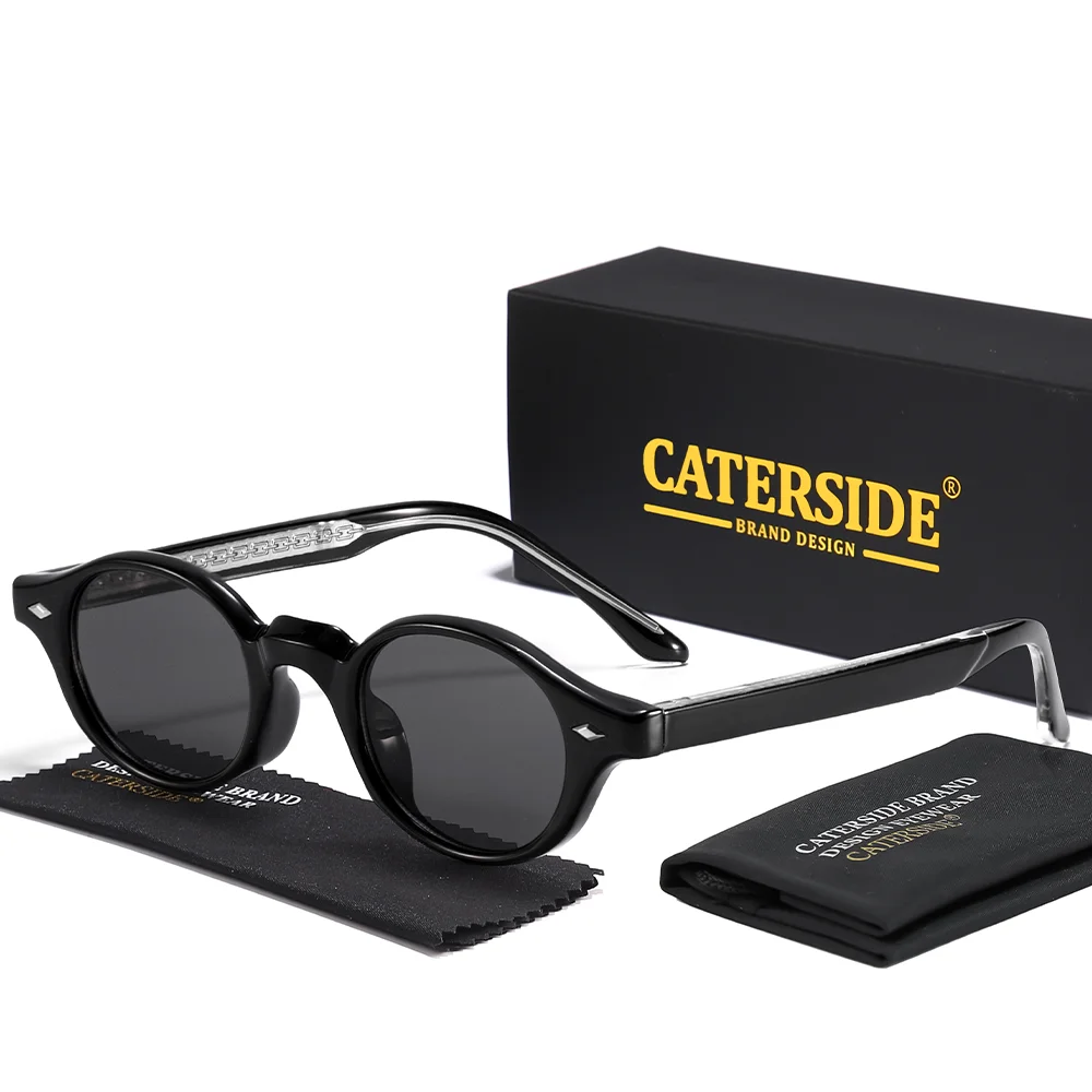 CATERSIDE Modische ovale Damen-Sonnenbrille, Vintage-Stil, kleiner Rahmen, luxuriöse Bügelenden, Sonnenbrille für Herren, Party- und Outdoor-Brille, UV400 – Detail 9