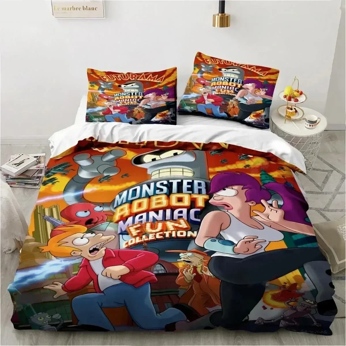 

Luxury New 3D Print Cartoon Futuramas Bender Bedding Set Duvet Cover Bed Set Quilt Cover Pillowcase Queen Size Adult Bedding Set