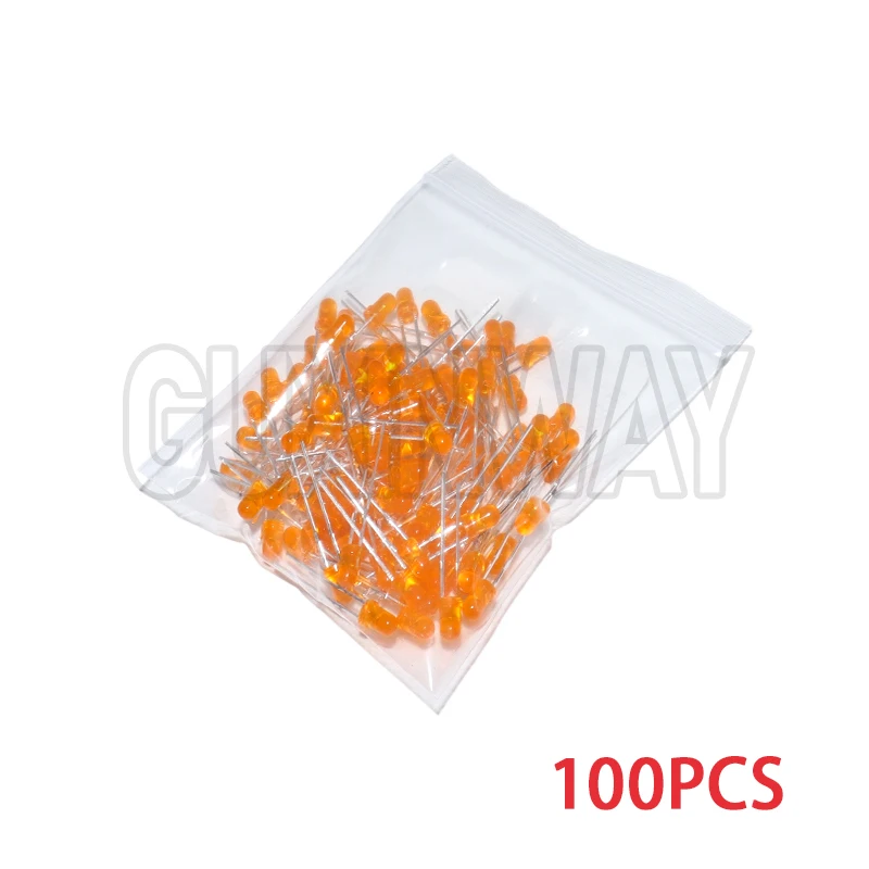 100 قطعة 3 مللي متر عدسة ليد ثنائية F3 مجموعة متنوعة أبيض أخضر أحمر أزرق أصفر برتقالي وردي أرجواني دافئ أبيض صمام ثنائي باعث للضوء