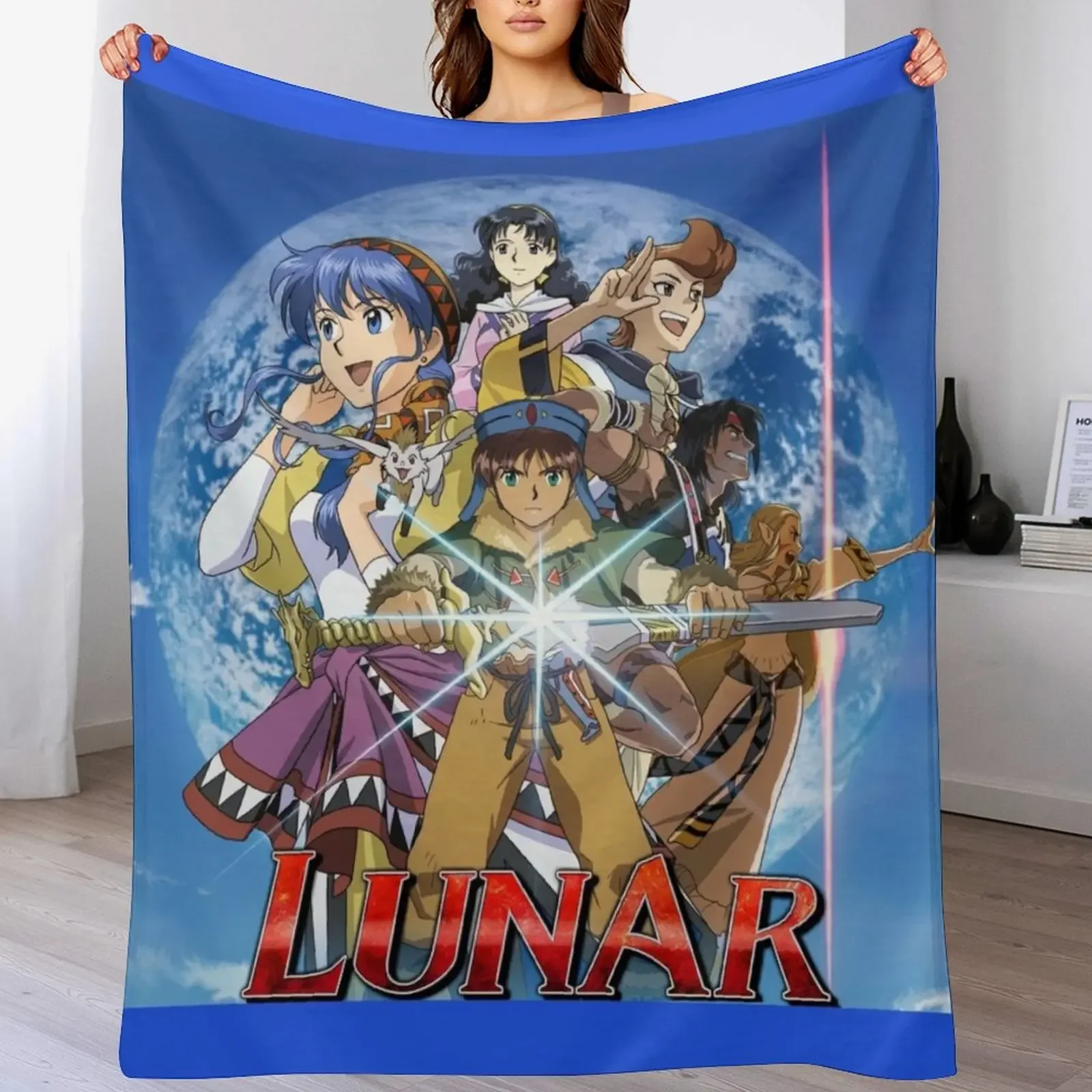 

Lunar: The Silver Star Throw Blanket Flannel Fabric christmas gifts Large Furrys Blankets