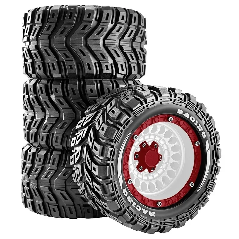 4 Stück 90 mm Gummireifen für MJX 16207 16208 HBX 16889 SCY 16101 16102 TRXS 1/16 SUMMIT E- Revo ARRMA MINI KRATON