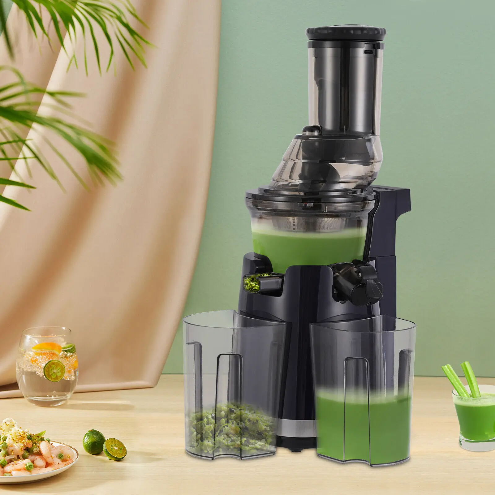 

Cold Press Juicer Machines, Masticating Juicer Extractor Slow Juicer With High Yield Easy to Clean Grey