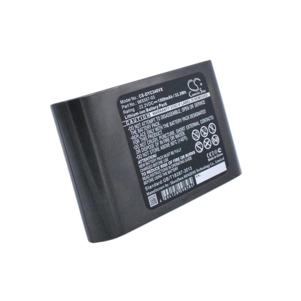 Li-ion Vacuum Battery for Dyson, 22.2V, 1500mAh, Compatible Models:  DC31 Animal, DC34, DC34 Animal, DC35, DC35 Multi floor