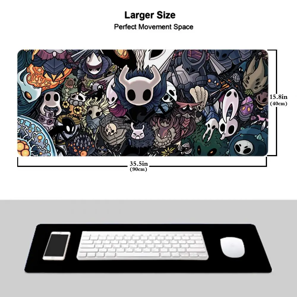 Hollow Knight Mouse Pad Mouse Pad Extended Gaming Keyboard Mat Besar 90X40Cm XXL Gamer Mousepad