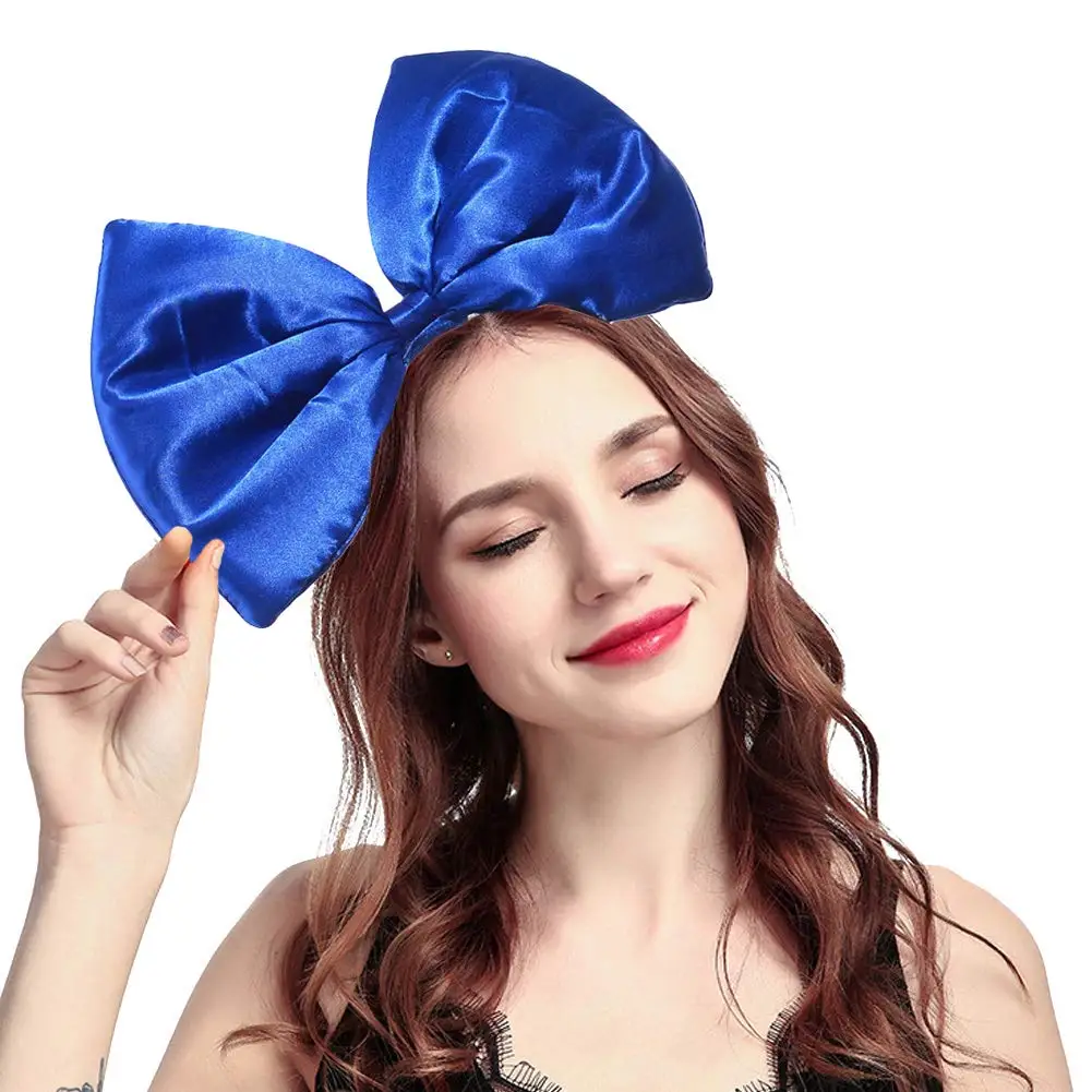 Faixa de cabeça feminina com laço enorme, acessórios de argola de cabelo, adereços de festa, fantasia de festival de aniversário para mulheres e meninas, presente de moda