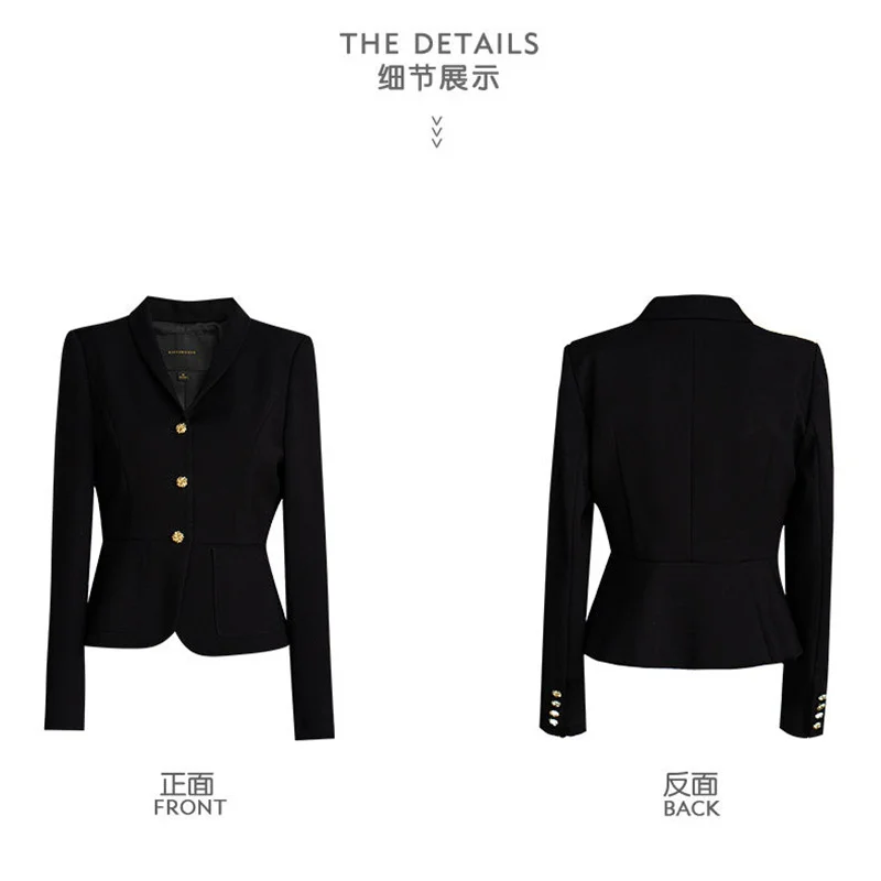 Spring 2024 New female Korean Small Suit coat Women Temperament Professional Black Slim Fit Suit Versatile Short Slim blazers