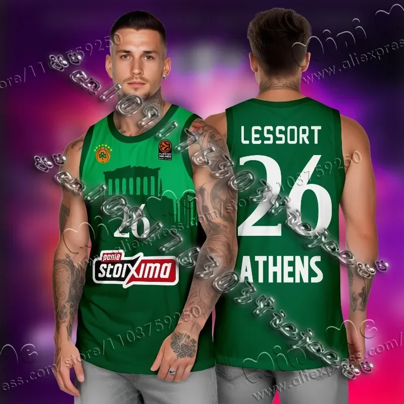 

MOTO2025 Classic Event Panathinaikos Basketball Jersey Fan-specific Jersey Greek Men's and Women's Summer Sports Jersey Vest Top