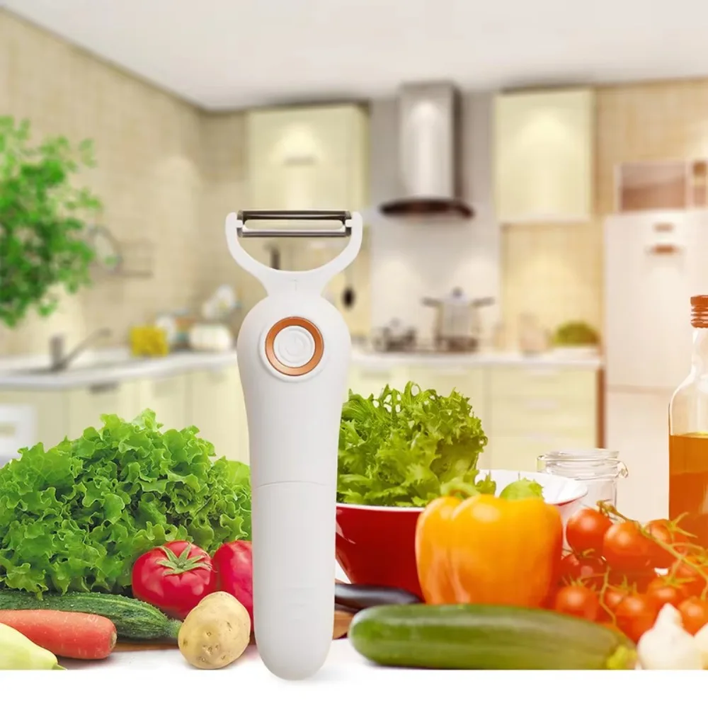 

Rechargeable Electric Vegetable Peeler Handheld with 3 Cutter Heads Peeling Machines USB Charging Cordless Vegetable Slicer