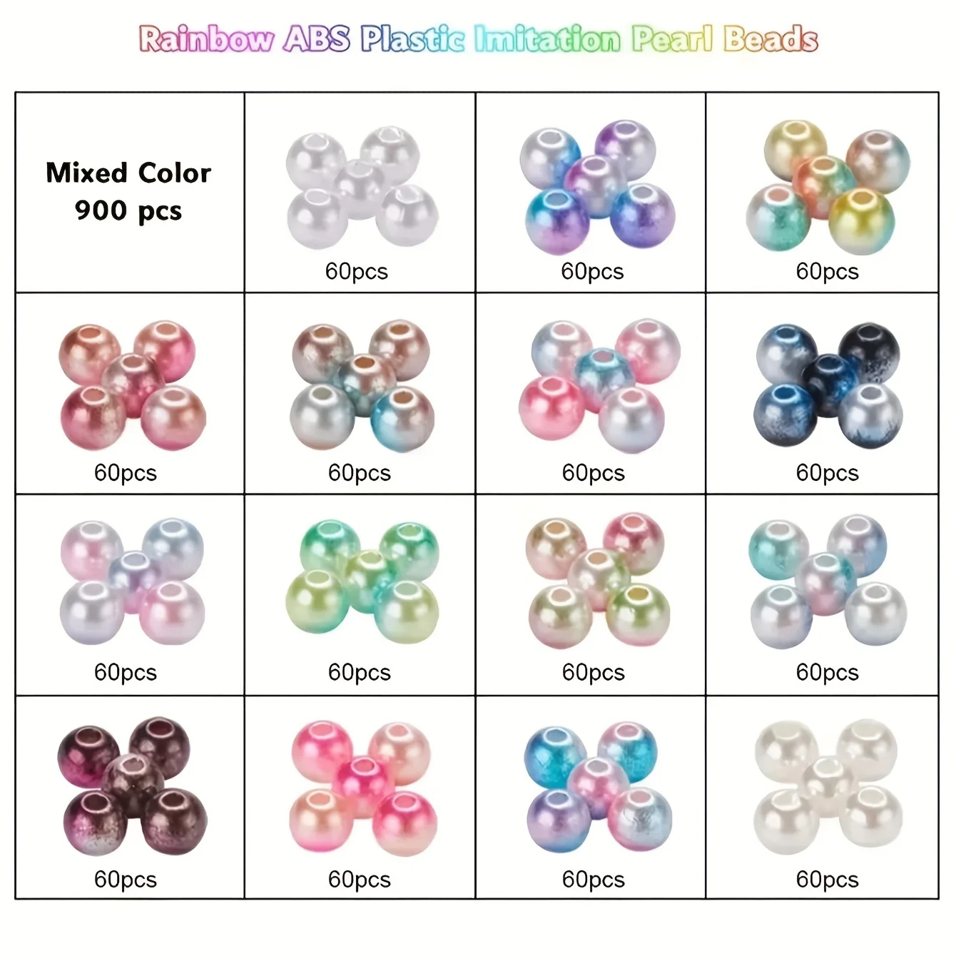 6mm dual color spray painted acrylic set box, DIY jewelry bracelet view 3