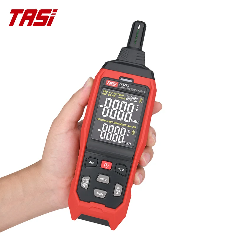 

TASI TA622A TA622B Digital Temperature Humidity Meter Thermometer High Precision Measurement Hygrothermograph Handle Hygrometer