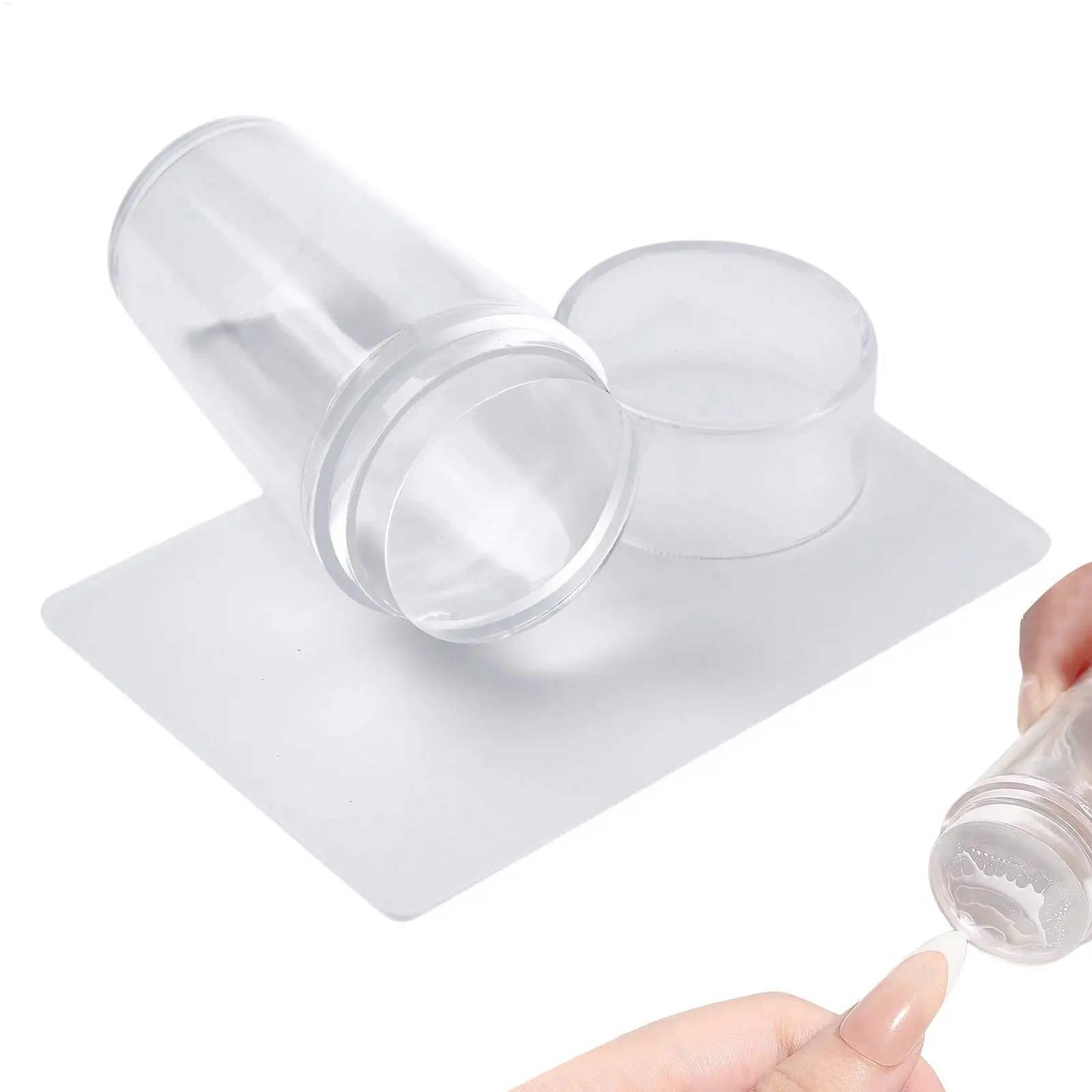 Silicone Nail Stamping Plates Pure Clear Jelly Nails Art Stamper Scraper Set Silicone Jelly-like Stamp Manicure Accessories
