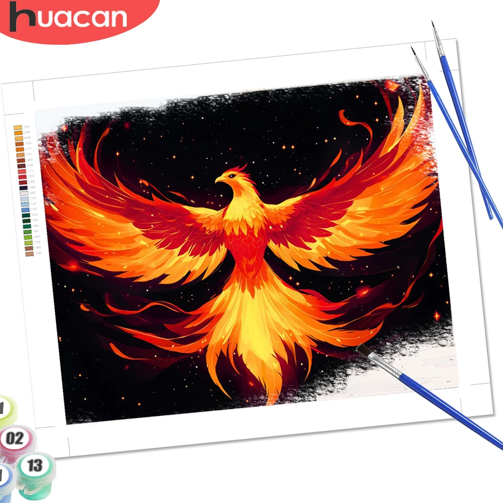 

HUACAN Abstract Painting By Numbers Phoenix Bird Coloring By Number Fantasy Animal Christmas Gifts Canvas Wall Set