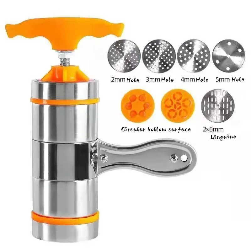 Stainless Steel Handheld Noodle Press Machine, Knife Cutter, Pasta Noodle Press, 7 Blade, Kitchen Tool