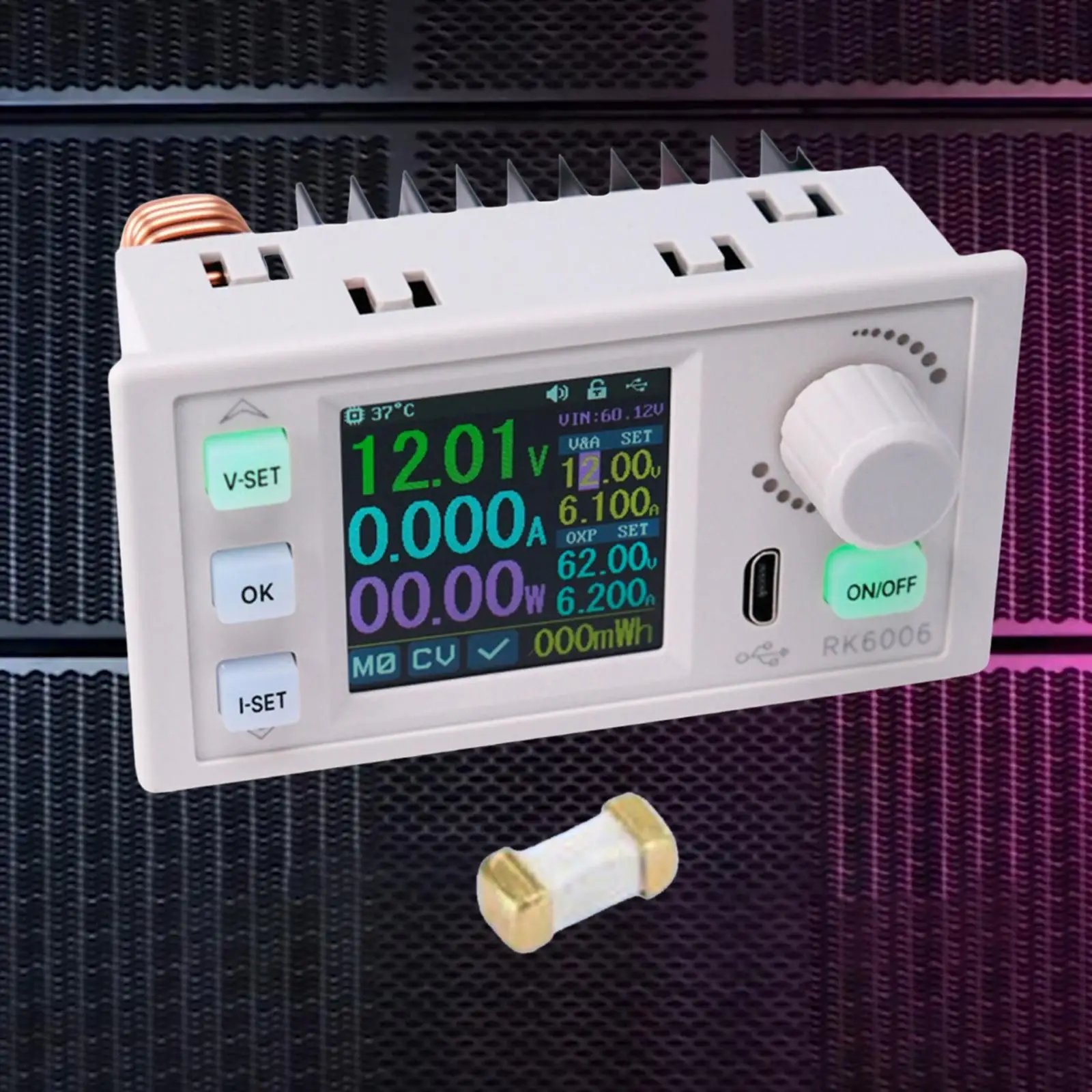 DC Voltage Regulator Panel Mount Easy to Use with 10A Fuse 60V 6A
