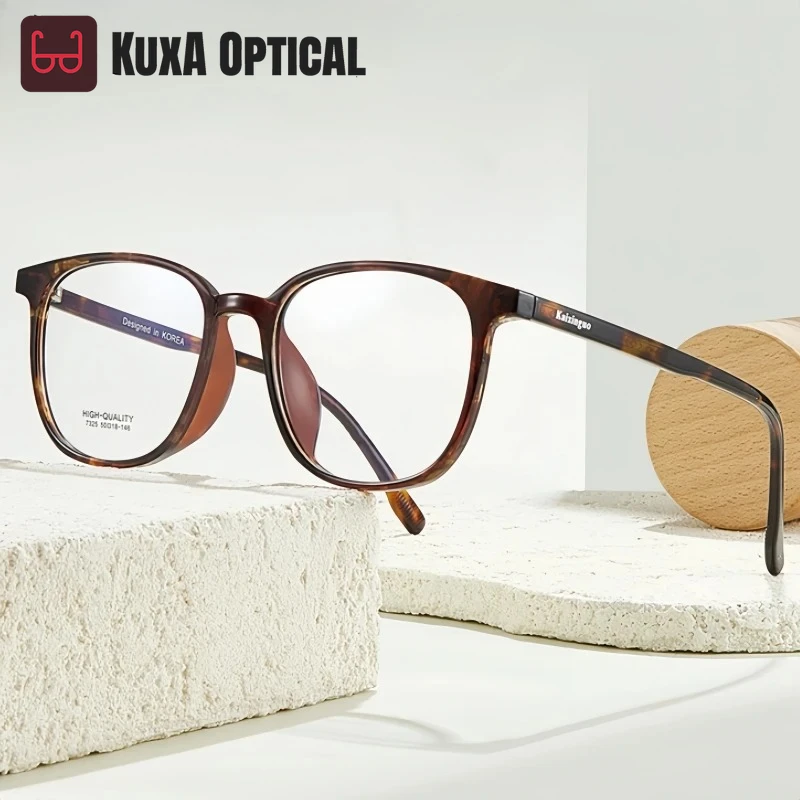 

KUXA 2025 Новая овальная оправа для очков в стиле ретро для мужчин и женщин небольшого размера, модная тенденция TR90 и оптические очки из ацетата 7325